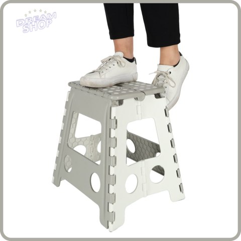 Stołek taboret składany antypoślizgowy wysoki 39cm jasny szary Stołek taboret składany antypoślizgowy wysoki 39cm jasny szary