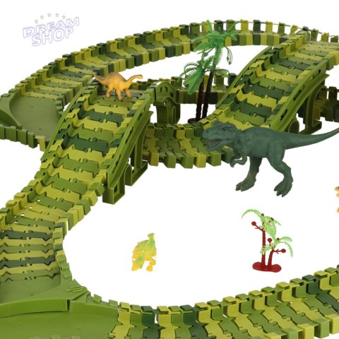 Tor wyścigowy dinozaury samochody 240 elementów