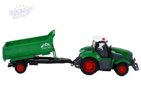 Zdalnie Sterowany Ciągnik Traktor R/C z Przyczepą 1:24 Światła Zielony Zdalnie Sterowany Ciągnik Traktor R/C z Przyczepą 1:24 Światła Zielony