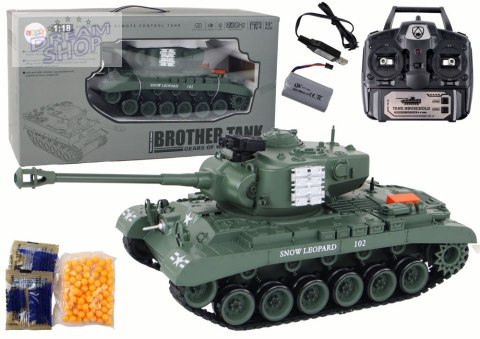 Czołg Leopard RC Zdalnie Sterowany Armata 1:18 Szary