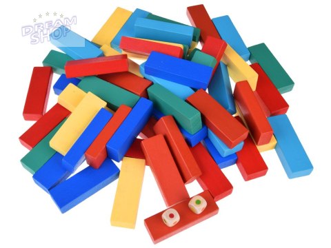 Gra JENGA - chwiejąca się wieża Kolorowe klocki z drewna GR0627