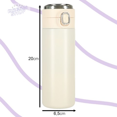 Kubek termiczny z ustnikiem termos LED 420ml beżowy Kubek termiczny z ustnikiem termos LED 420ml beżowy