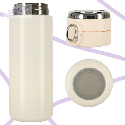 Kubek termiczny z ustnikiem termos LED 420ml beżowy Kubek termiczny z ustnikiem termos LED 420ml beżowy