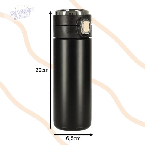 Kubek termiczny z ustnikiem termos LED 420ml czarny