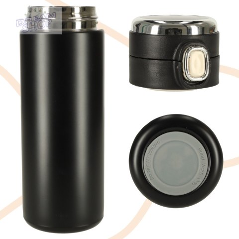 Kubek termiczny z ustnikiem termos LED 420ml czarny
