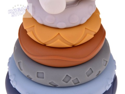 Miękkie gumowe klocki sensoryczne piramidka układanka z misiem ZA4819 Miękkie gumowe klocki sensoryczne piramidka układanka z misiem ZA4819