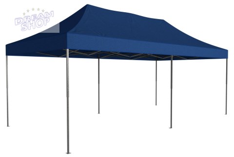 Pawilon handlowy ekspresowy - 3x6 m - 3 ściany - niebieski Pawilon handlowy ekspresowy - 3x6 m - 3 ściany - niebieski