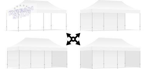 Pawilon handlowy ekspresowy - 3x6 m - 3 ściany - niebieski Pawilon handlowy ekspresowy - 3x6 m - 3 ściany - niebieski