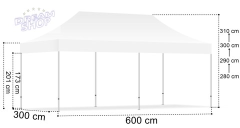 Pawilon handlowy ekspresowy - 3x6 m - 3 ściany - niebieski Pawilon handlowy ekspresowy - 3x6 m - 3 ściany - niebieski