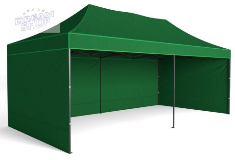 Pawilon handlowy ekspresowy - 3x6 m - 3 ściany - zielony Pawilon handlowy ekspresowy - 3x6 m - 3 ściany - zielony