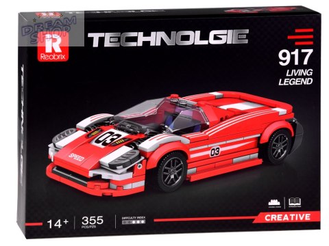 Sportowe czerwone Auto 917 Techniczne Klocki 355 ele ZA4754 Sportowe czerwone Auto 917 Techniczne Klocki 355 ele ZA4754
