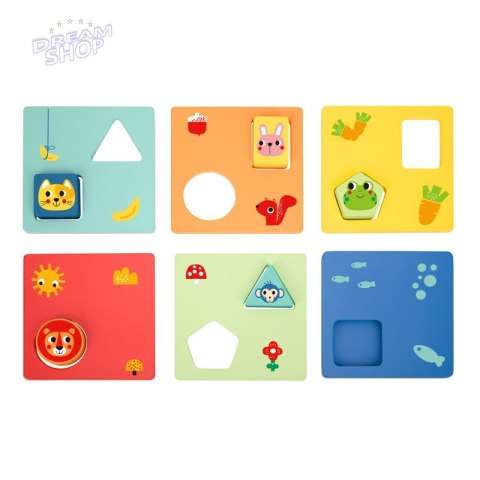 TOOKY TOY Układanka Montessori Kształty i Kolory Zwierzątka 6 Planszy TOOKY TOY Układanka Montessori Kształty i Kolory Zwierzątka 6 Planszy
