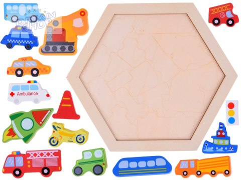 Układanka Puzzle drewniane Pojazdy straż pożarna statek 16ele ZA4760 Układanka Puzzle drewniane Pojazdy straż pożarna statek 16ele ZA4760