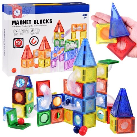 Klocki magnetyczne 123-elementy kulodrom tor kulki ZA4719 Klocki magnetyczne 123-elementy kulodrom tor kulki ZA4719