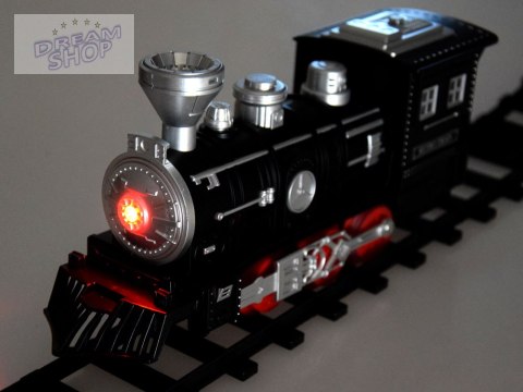 Kolejka z torami Lokomotywa z wagonami para wodna + światło RC0629 Kolejka z torami Lokomotywa z wagonami para wodna + światło RC0629