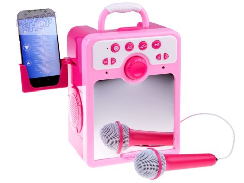 Muzyczny głośnik różowy Boombox dla dzieci z mikrofonem IN0166