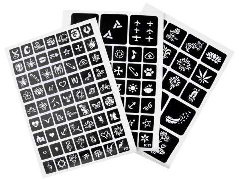 Tatuaże brokatowe duży zestaw do robienia tatuaży 24 kolory szablony ZA4785