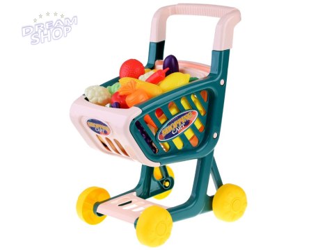 Wózek na zakupy + warzywa owoce 32 ele zabawa w sklep ZA4790