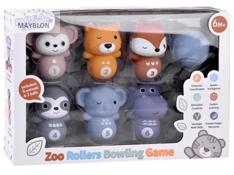 Zestaw gumowych zwierzaków kręgle sensoryczne piłka ZOO dla dzieci ZA4818 Zestaw gumowych zwierzaków kręgle sensoryczne piłka ZOO dla dzieci ZA4818