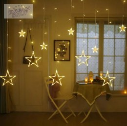Lampki LED kurtyna gwiazdki 2,5m 138LED ciepły biały