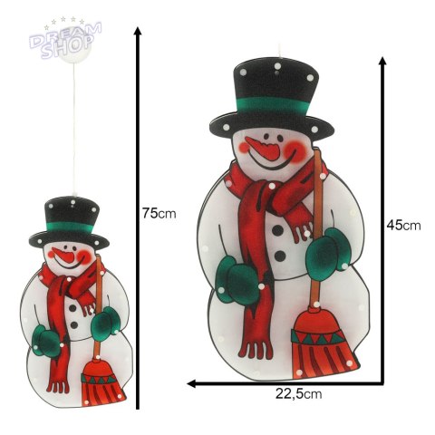 Lampki LED wisząca dekoracja świąteczna bałwan 45cm Lampki LED wisząca dekoracja świąteczna bałwan 45cm