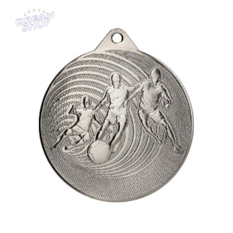 Medal Metalowy Piłka Nożna Fi 70 Mmc3070 - Srebrny Medal Metalowy Piłka Nożna Fi 70 Mmc3070 - Srebrny