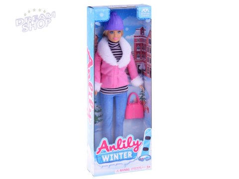Anlily Modna Lalka w zimowym ubraniu + torebka ZA4302 Anlily Modna Lalka w zimowym ubraniu + torebka ZA4302