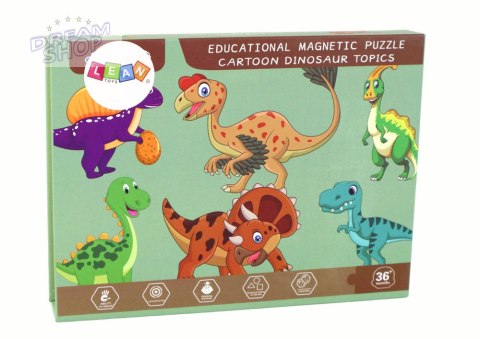 Edukacyjny Zestaw Puzzli Magnetycznych Z Motywem Dinozaurów Edukacyjny Zestaw Puzzli Magnetycznych Z Motywem Dinozaurów