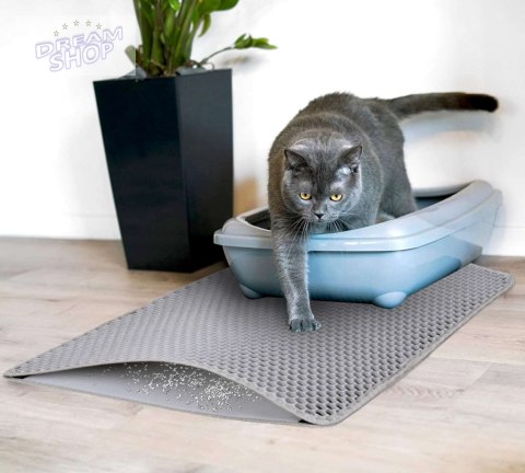 Mata pod kuwetę dla kota CATSY wycieraczka 40x50 cm szara n