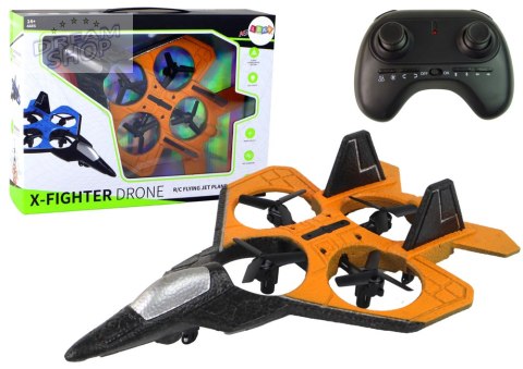 Samolot Dron RC Pomarańczowy Myśliwiec Zdalnie Sterowany Pilot Samolot Dron RC Pomarańczowy Myśliwiec Zdalnie Sterowany Pilot