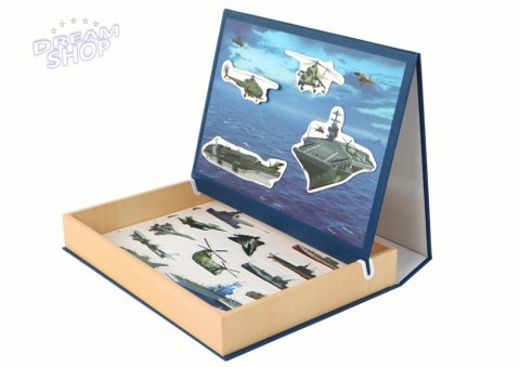 Zestaw Edukacyjnych Puzzli Magnetycznych Z Motywem Statków Militarnych