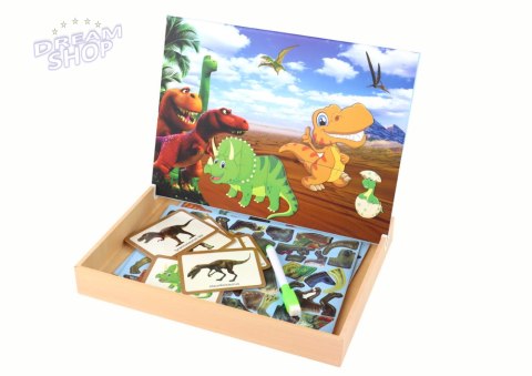 Zestaw Edukacyjnych Puzzli Magnetycznych z Dinozaurami