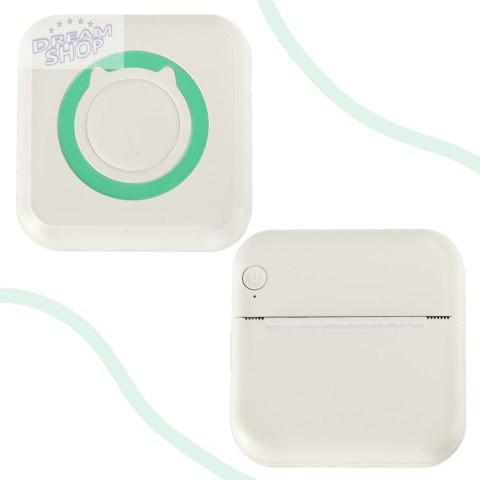 Drukarka mini termiczna do zdjęć etykiet + kabel USB kwadratowa niebieska Drukarka mini termiczna do zdjęć etykiet + kabel USB kwadratowa niebieska