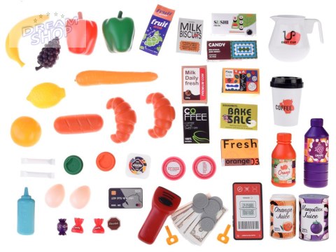 Duży sklep supermarket cukiernia kawiarenka + wózek akcesoria ZA4638 Duży sklep supermarket cukiernia kawiarenka + wózek akcesoria ZA4638