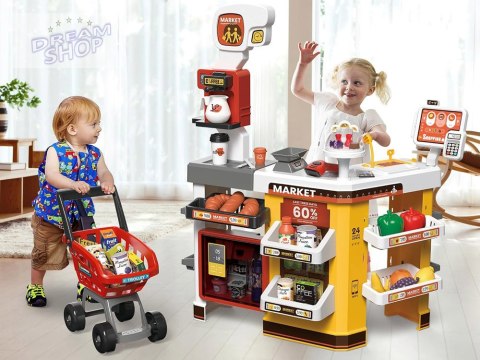 Duży sklep supermarket cukiernia kawiarenka + wózek akcesoria ZA4638 Duży sklep supermarket cukiernia kawiarenka + wózek akcesoria ZA4638