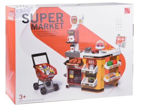 Duży sklep supermarket cukiernia kawiarenka + wózek akcesoria ZA4638 Duży sklep supermarket cukiernia kawiarenka + wózek akcesoria ZA4638