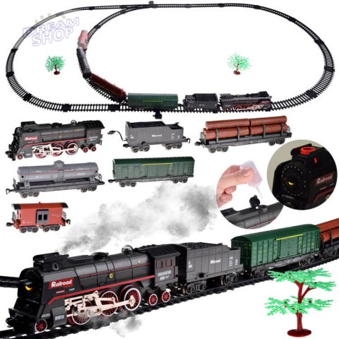Kolejka elektryczna pociąg 185x99cm dymi paruje efekt dźwiękowy RC0622 Kolejka elektryczna pociąg 185x99cm dymi paruje efekt dźwiękowy RC0622