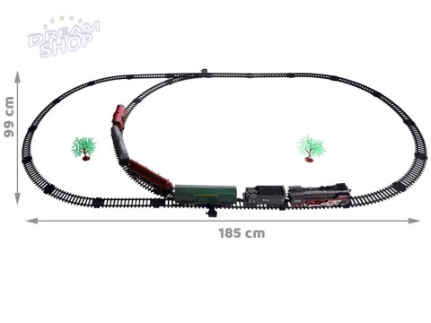 Kolejka elektryczna pociąg 185x99cm dymi paruje efekt dźwiękowy RC0622 Kolejka elektryczna pociąg 185x99cm dymi paruje efekt dźwiękowy RC0622