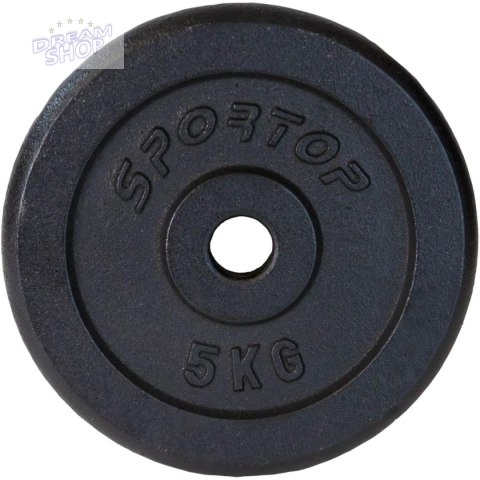 OBCIĄŻENIE ŻELIWNE CZARNE 5 KG SPORTOP fi26,5 OBCIĄŻENIE ŻELIWNE CZARNE 5 KG SPORTOP fi26,5