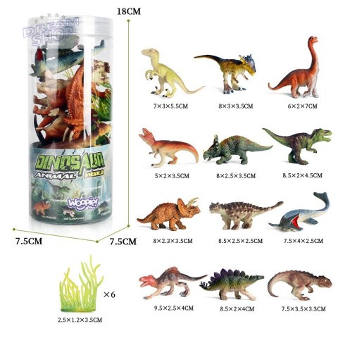 WOOPIE Zestaw Figurki Dinozaury 18 szt. - wersja 2 WOOPIE Zestaw Figurki Dinozaury 18 szt. - wersja 2