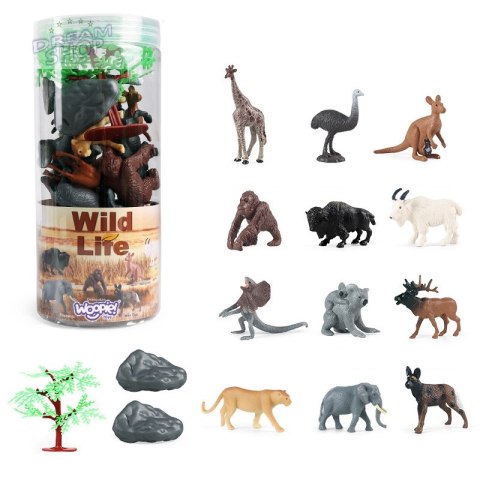WOOPIE Zestaw Figurki Dzikie Zwierzęta 15 szt. - wersja 1 WOOPIE Zestaw Figurki Dzikie Zwierzęta 15 szt. - wersja 1