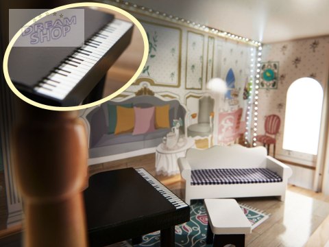 Domek dla lalek drewniany MDF mebelki 122cm XXL LED Domek dla lalek drewniany MDF mebelki 122cm XXL LED
