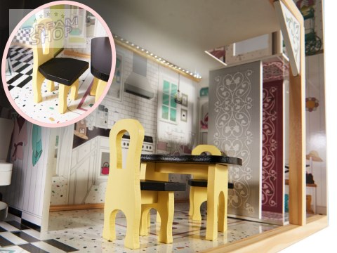Domek dla lalek drewniany MDF mebelki 122cm XXL LED Domek dla lalek drewniany MDF mebelki 122cm XXL LED