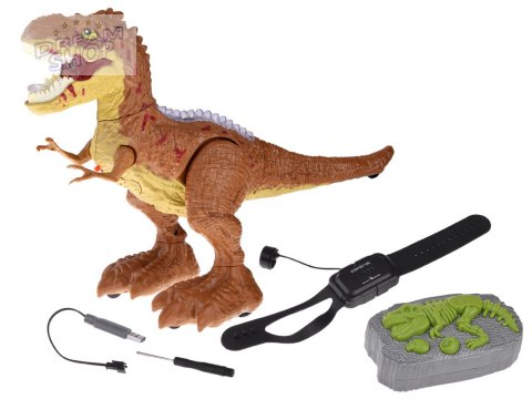 Dinozaur zdalnie sterowany gestem pilot RC 2w1 zieje ryczy świeci RC0625 BR