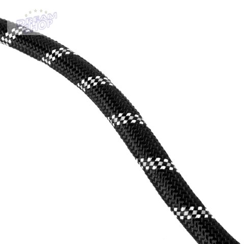 Mocna smycz dla psa KOBE z odblaskami 3m czarna Mocna smycz dla psa KOBE z odblaskami 3m czarna