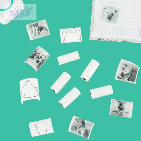 Rolki papier wkład samoprzylepny termiczny do mini drukarki 5,7cmx4,5m 5 sztuk Rolki papier wkład samoprzylepny termiczny do mini drukarki 5,7cmx4,5m 5 sztuk