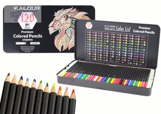 Zestaw Kredek Premium 120szt. Różne Odcienie Lista Kolorów