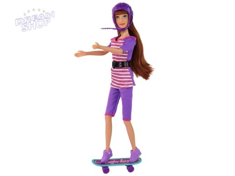 Zestaw Lalek Lucy Purpurowy Hulajnoga Deskorolka Kaski Zestaw Lalek Lucy Purpurowy Hulajnoga Deskorolka Kaski