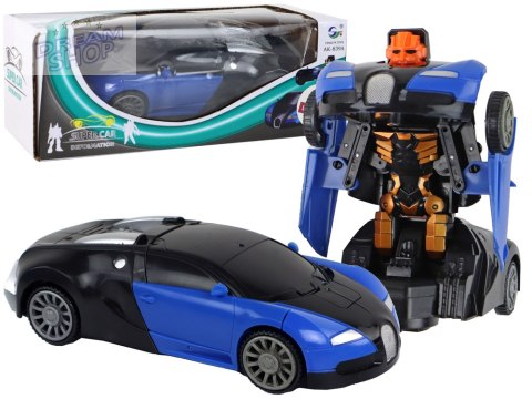 Samochód-Robot 2w1 Bugatti Niebieski Efekty Świetlne