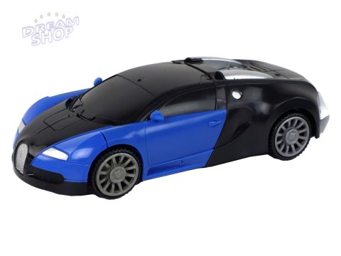 Samochód-Robot 2w1 Bugatti Niebieski Efekty Świetlne